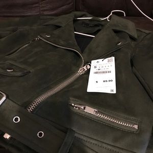 Zara suede biker jacket